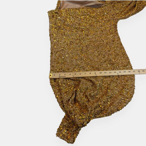 ASOS Glam ✨Gold Sequin Midi Dress - Picture 13 of 16